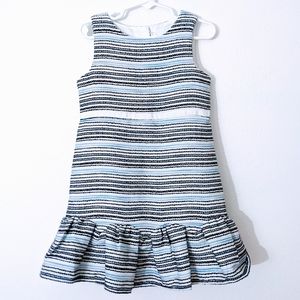 JANIE AND JACK Girls Boucle Striped, Ruffle Hem Dress, Size 4.